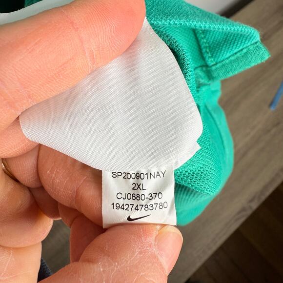 Nike Tiger Woods Frank Polo Shirt Mens XXL Neptune Green Masters Golf - Picture 6 of 10